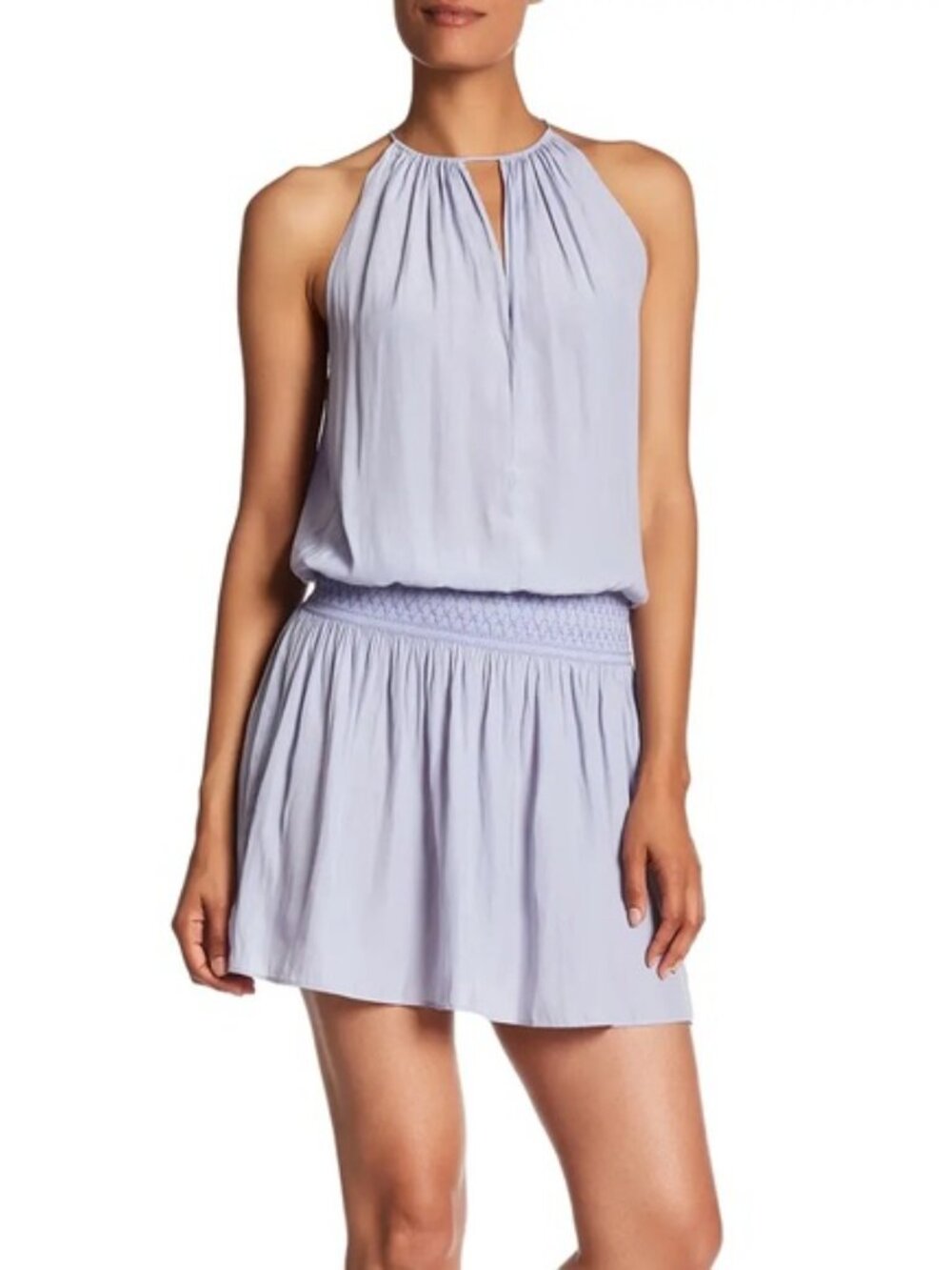 Ramy Brook Shelly Gathered Drop Waist Dress Blue/Lavender, S